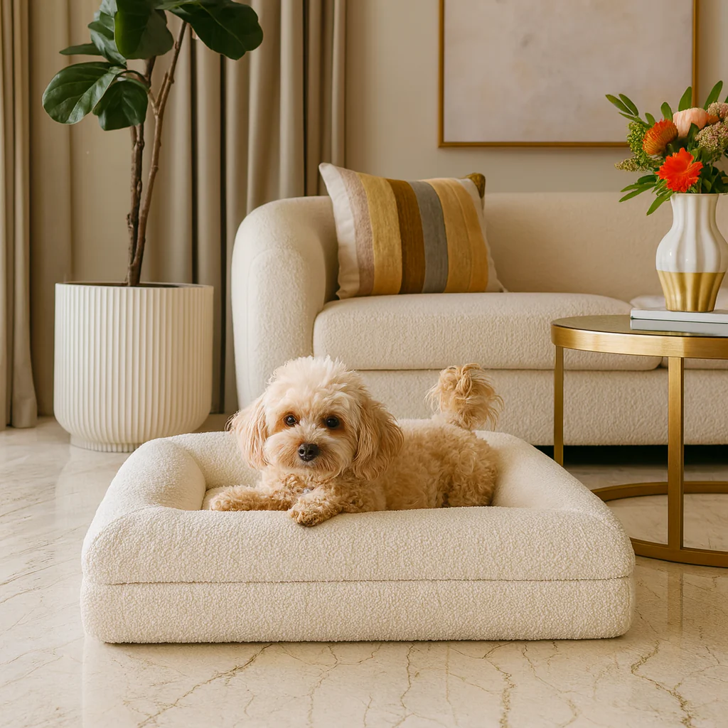 Luxury Bouclé Memory Foam Dog Bed - Image 12