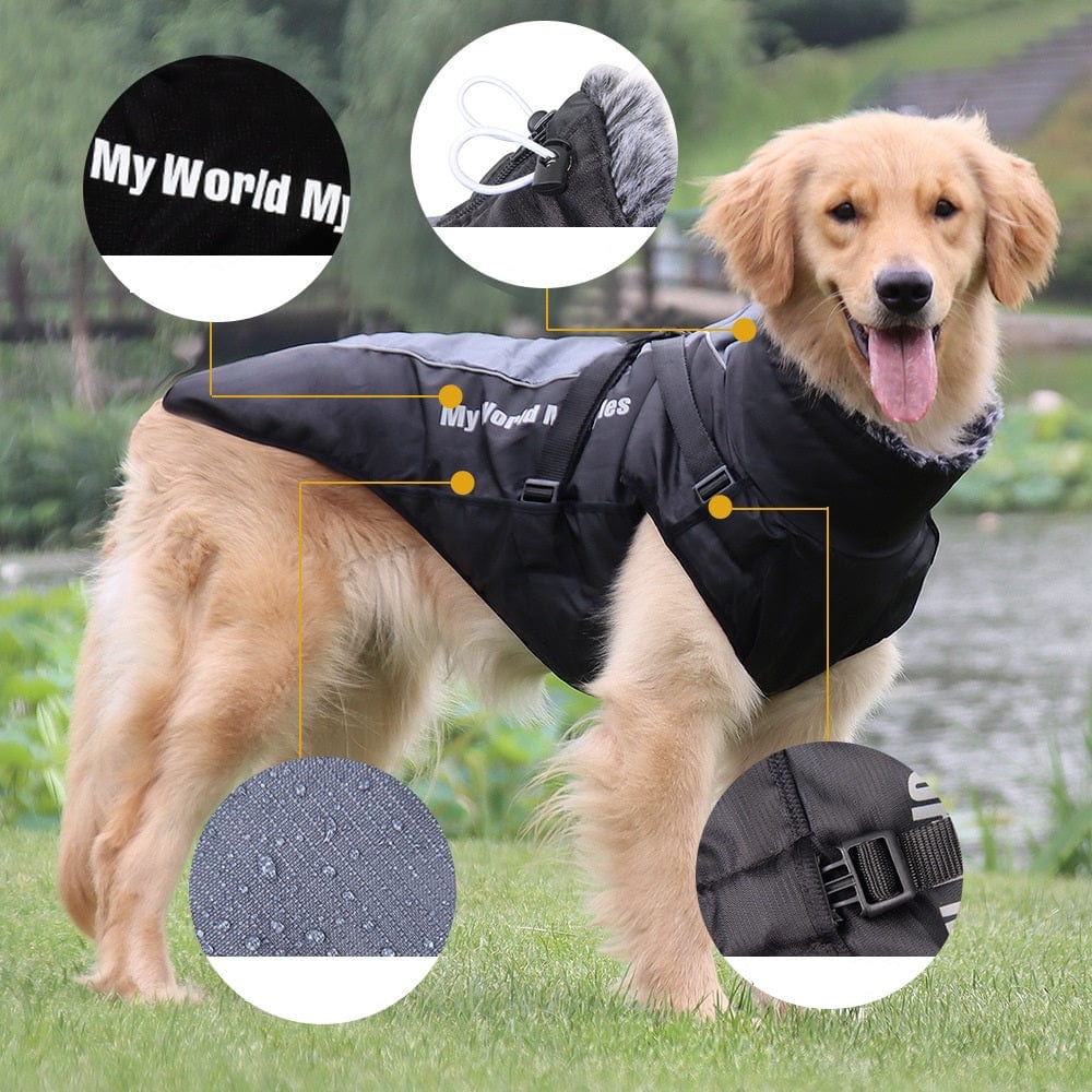 Winter Jacket with Harness & Faux Fur - Image 15